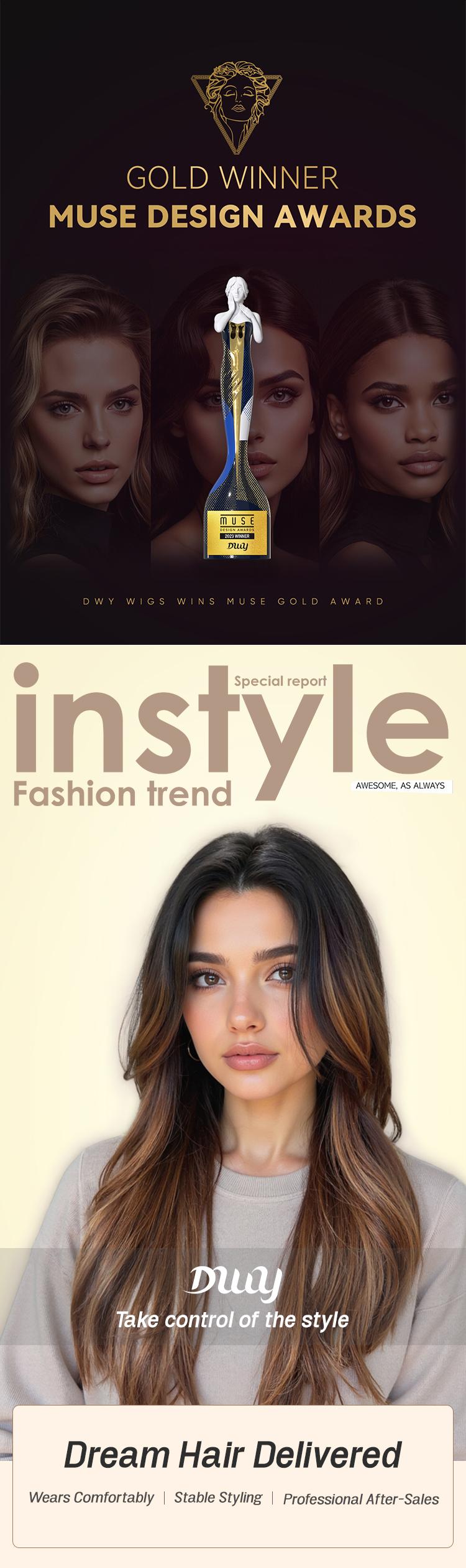 Okley -DWY Mono Lace Front Free Part Long Wavy Rooted Brown with Highlights Glueless Synthetic Wig for Women 24 Inches