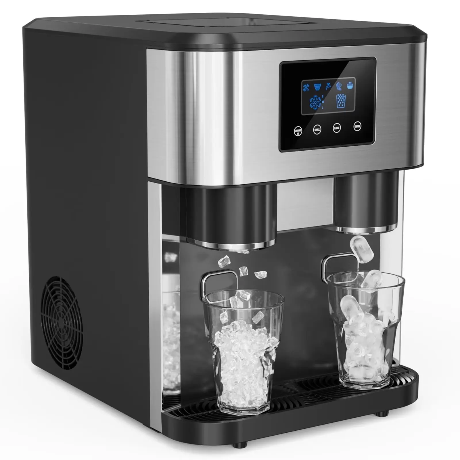 3 in 1 Water Dispenser with Ice Maker,Bullet Ice,Crushed Ice,33Lbs/24H,16 Ice Cube/6Min,Self-Cleaning,4Lbs Ice Storage,Home,Kitchen,Party