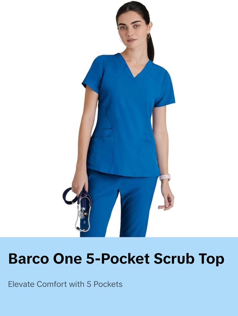 Barco One 5-Pocket V-Neck Yoke & Side Panel Scrub Top