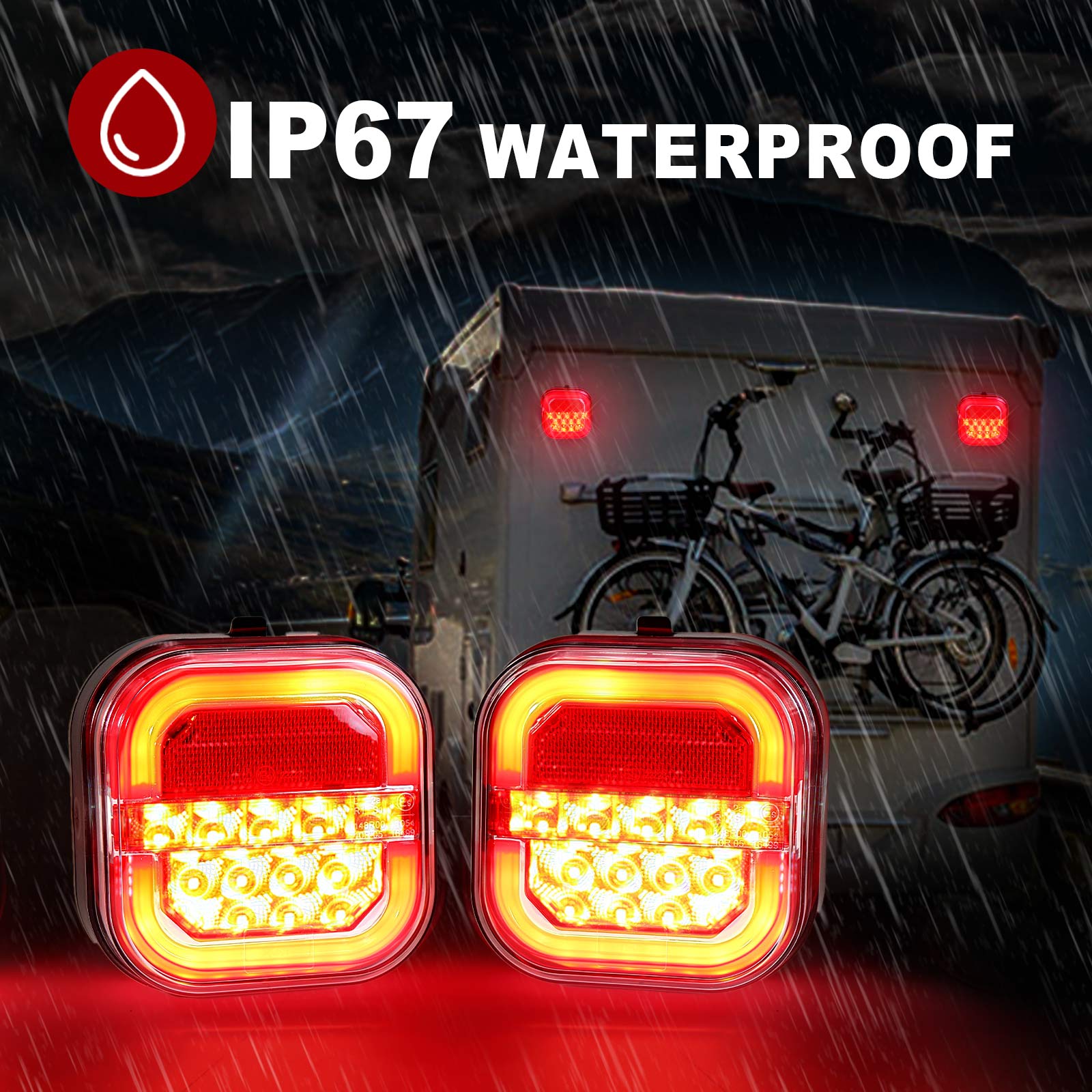 AgriEyes T033/T28/T212/T30B Wireless Trailer Lights kit, Rechargeable Magnetic Portable LED Tow Lights Kit for Trucks Car Accessories