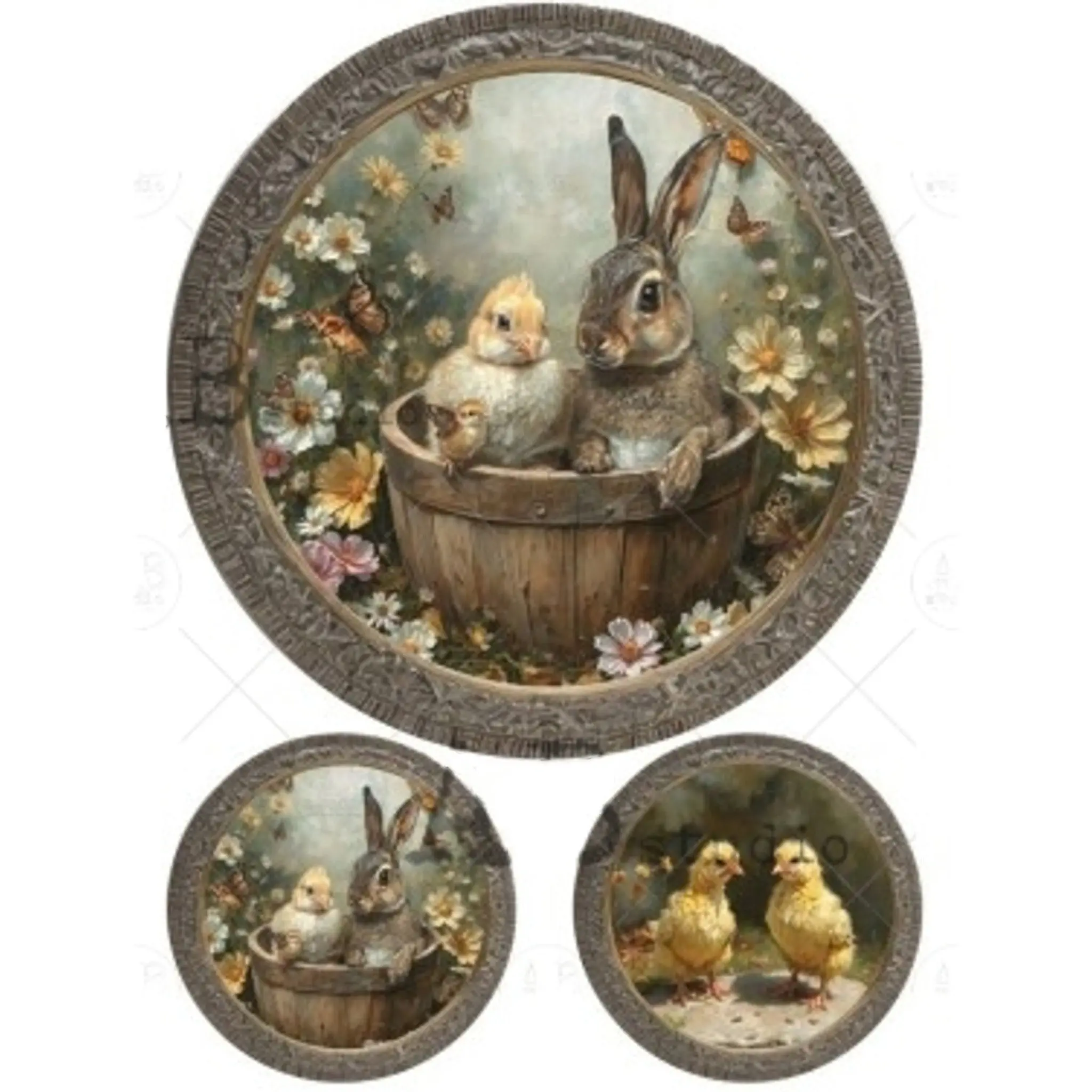 AB Studio - Vintage Easter Window Decoupage Paper (A4 Size)