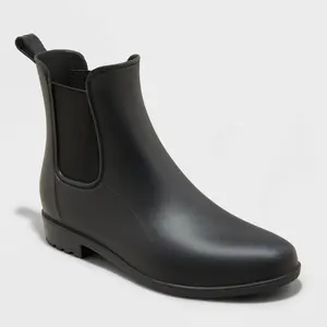 Women's Chelsea Wide Width Rain Boots - A New Day Black 8W
