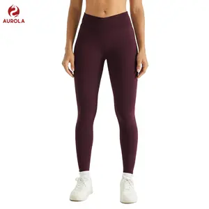 AUROLA Influence Crossover Waistband Workout Leggings for Women, Seamless High Waist Athletic Scrunch Butt Gym Yoga Pants