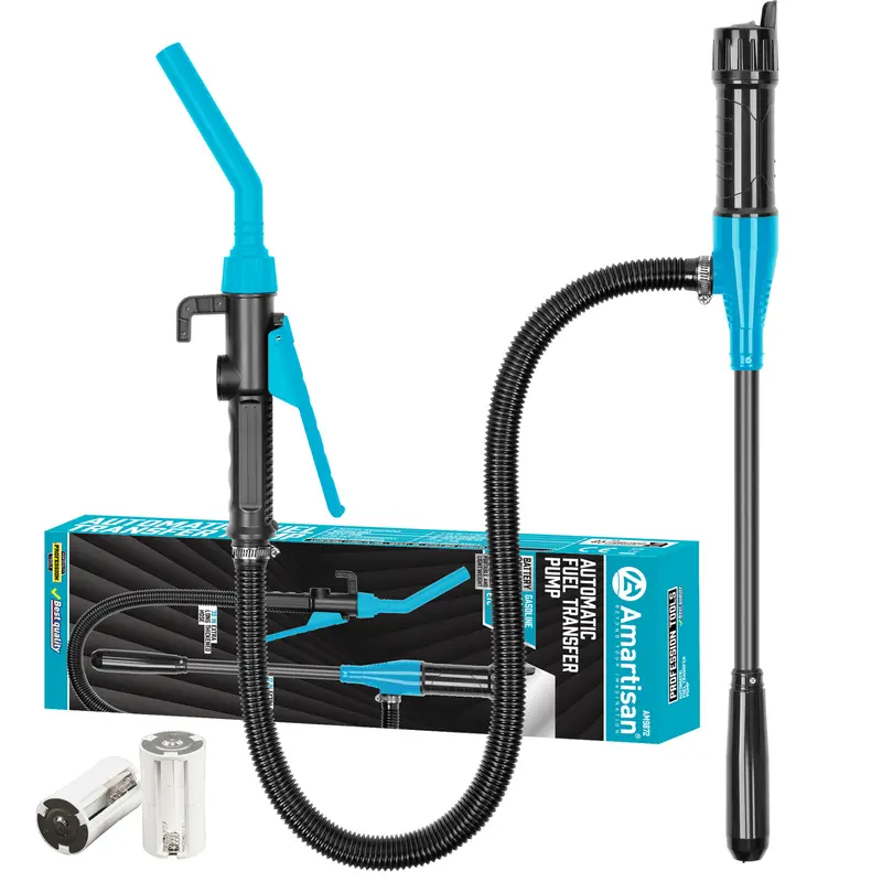 Battery Powered Fuel Transfer Pump | Portable Electric Siphon Pump for Gas, Fuel, Diesel, Water, Transmission Flow Control Nozzle