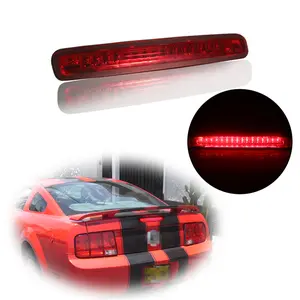 Red Lens Super Bright 16-LED Third Tail Brake Light For Ford Mustang 2005 2006 2007 2008 2009 Replace OEM 3BLFM05LEDRD 6R3Z13A613A