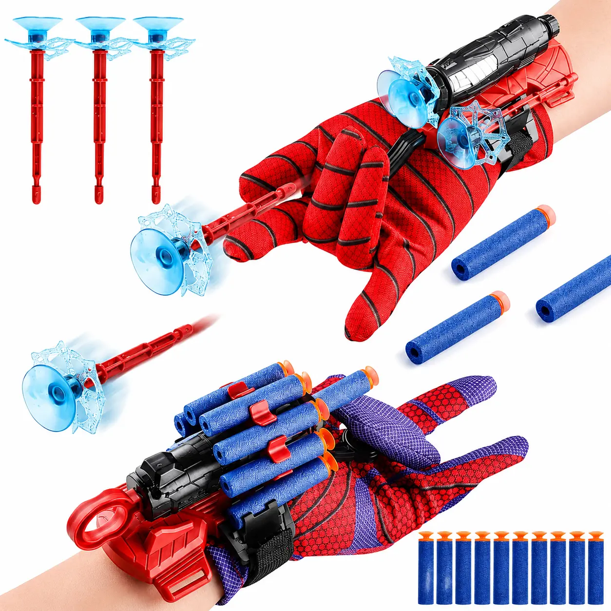 Wrist Launcher Toy for Kids, Glove Style Action Toy Set with Soft Foam Sticks, Easy Press Wrist Strap Design, Indoor Outdoor Active Play Gift for Boys Girls