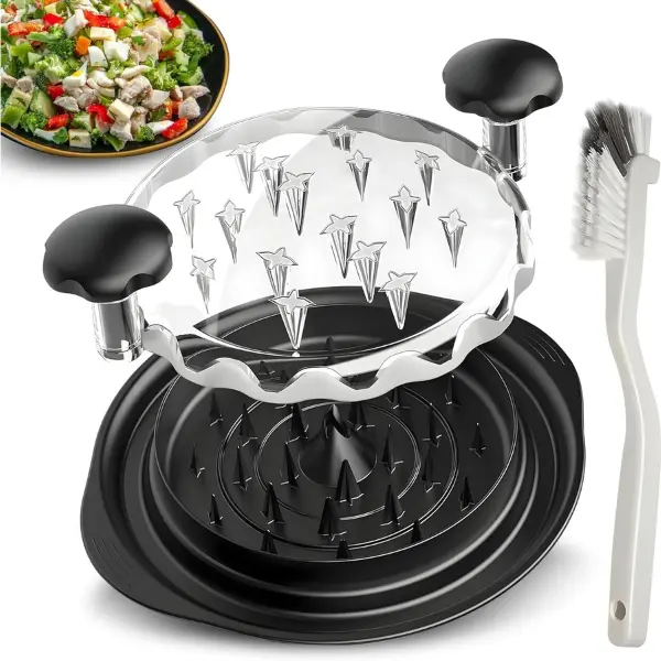 Fzeea Chicken Shredder Chicken Breast Shredder Tool Twist with Brush, Visible Meat Shredder Machine, Strong Anti-Slip Strip, Ergonomic Handle, BPA Free, Suitable for Pork Beef Chicken