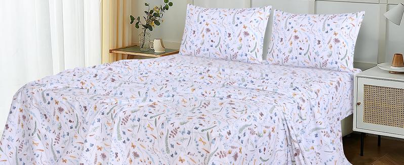 Ruvanti 100% Cotton Percale Sheet Set – Ultra Soft Hotel-Quality Bedding with Deep Pockets, Breathable, Elegant Design, Soft Touch, OEKO-TEX Certified