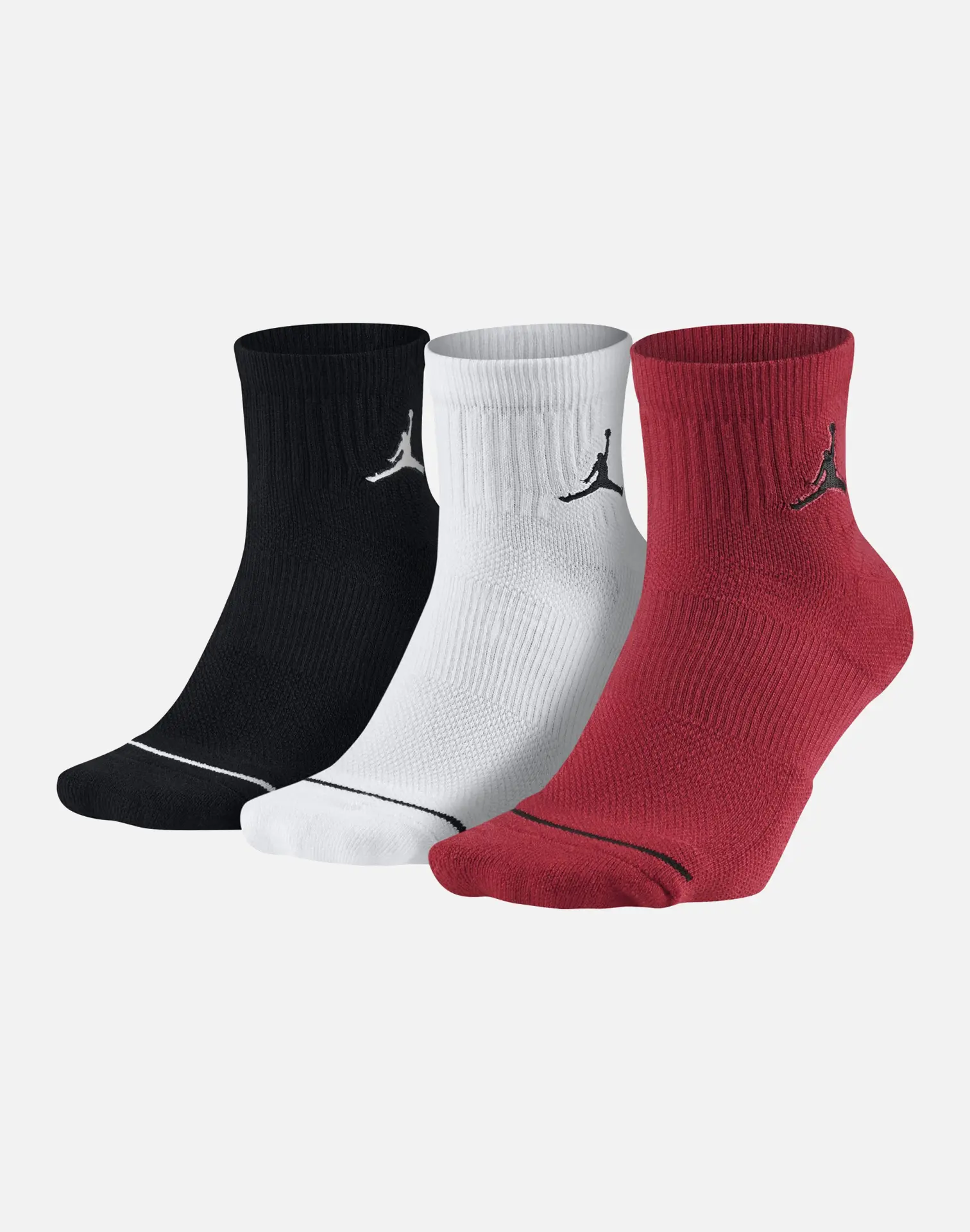 Mens Jordan 3-Pack Jumpman High-Intensity Quarter Socks