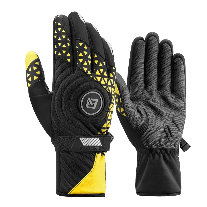 ROCKBROS Winter Thermal Cycling Riding Gloves - Windproof, Waterproof, Non-Slip, Touchscreen Fleece Sports Hand Gloves for Men and Women, Hand Glove