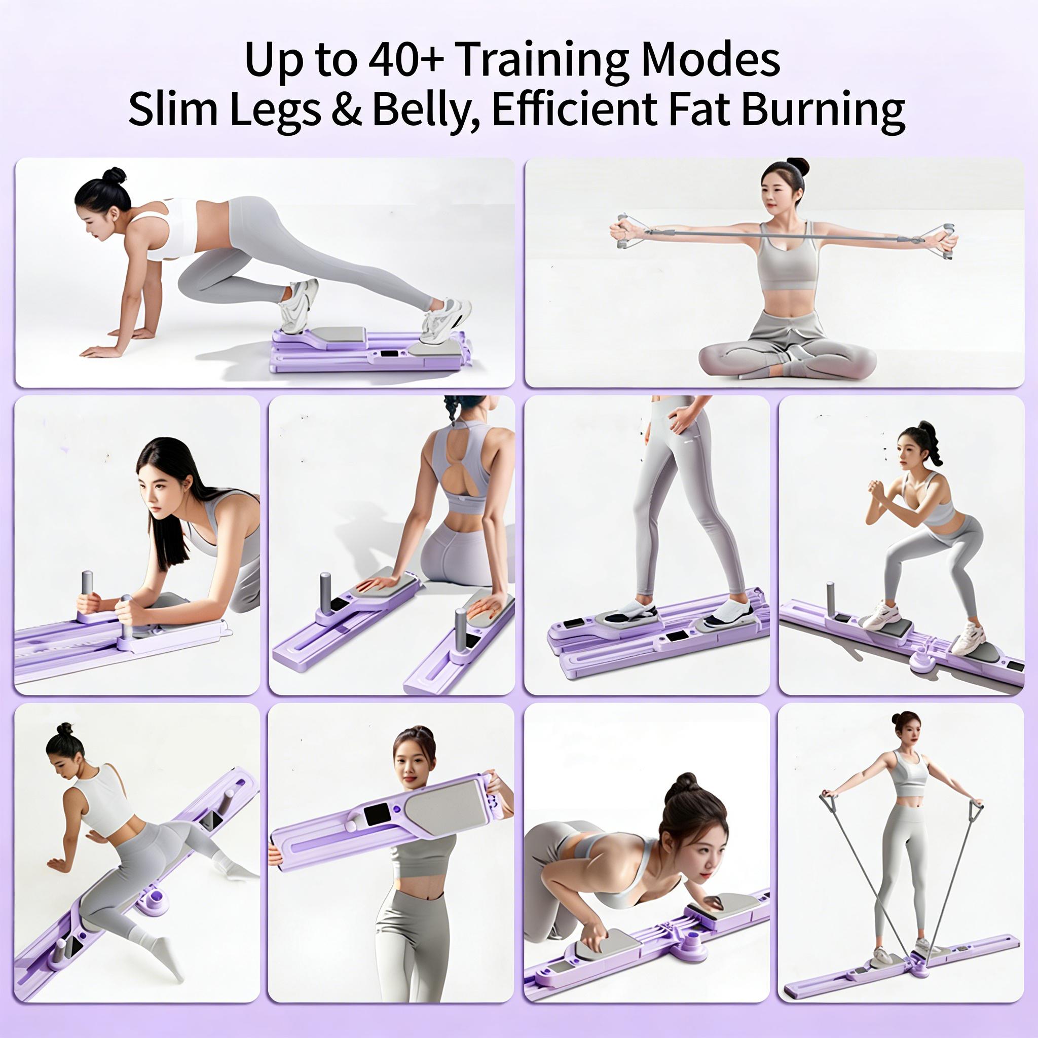 Foldable Ski Machine Exercise Equipment, Simulated Ski Trainer with Digital Display, Quick Assembly, 300LBS Loading Capacity Ski Machine Exercise Equipment for Home, Multifunctional Pilates Pelvic Floor Muscle Trainer