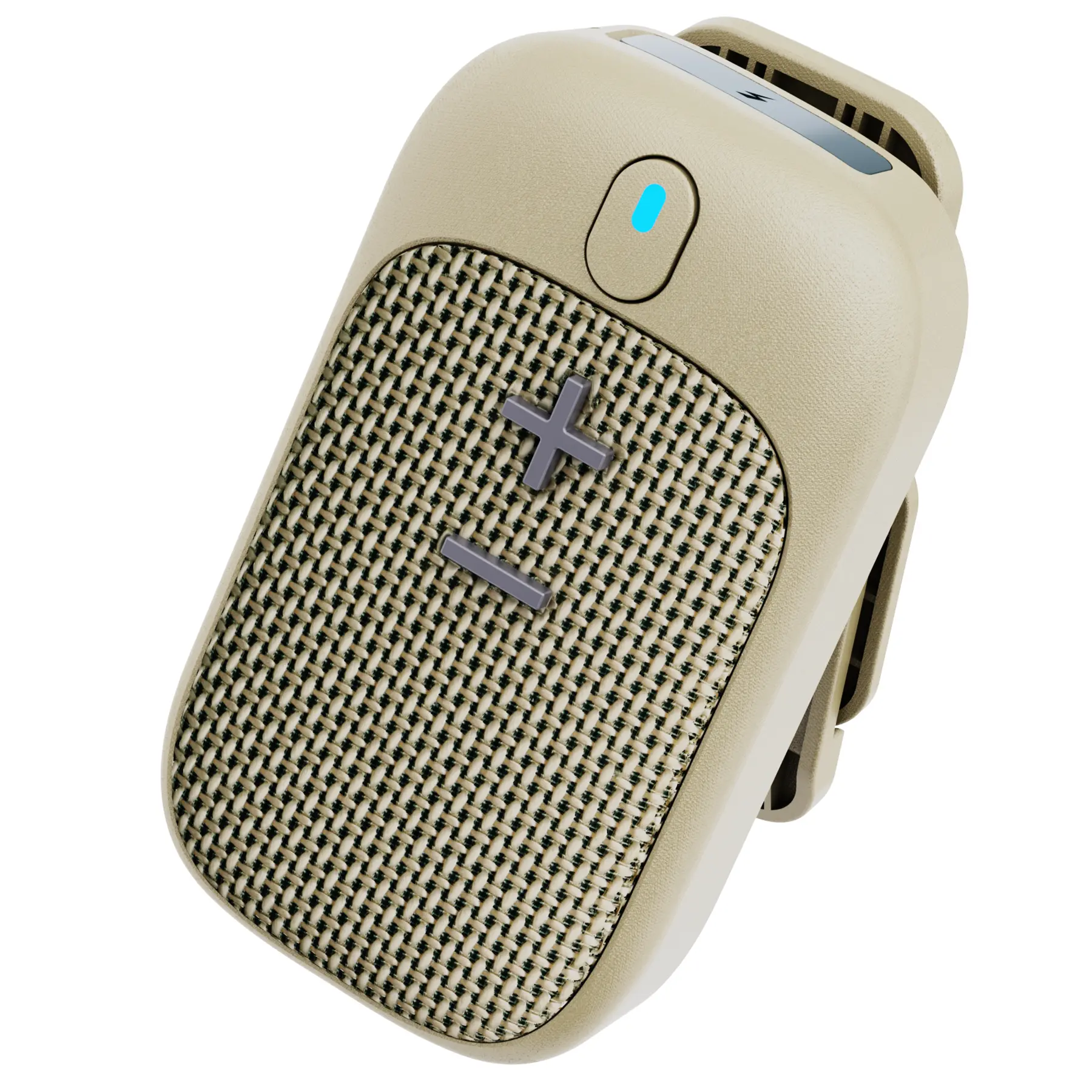 Wearable Bluetooth Audio Speaker, IPX5 Water-Resistant Compact Magnetic Clip-to-Metal Fast Wireless Portable Mini Speaker, Built-in Mic for Hands-Free Music & Calls, USB Type-C, Off White