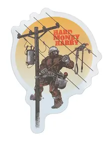 Monkey Hard Money Harry Stickers, Hard Hat Sticker , Blue Collar deco , lucky charm decal