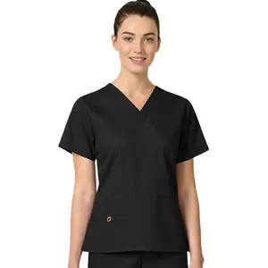 HEEDFIT Women’s Scrub Top Snap Front | V-Neck Medical Uniform Shirt | 3 Pocket Nurse Top | Short Sleeve Workwear