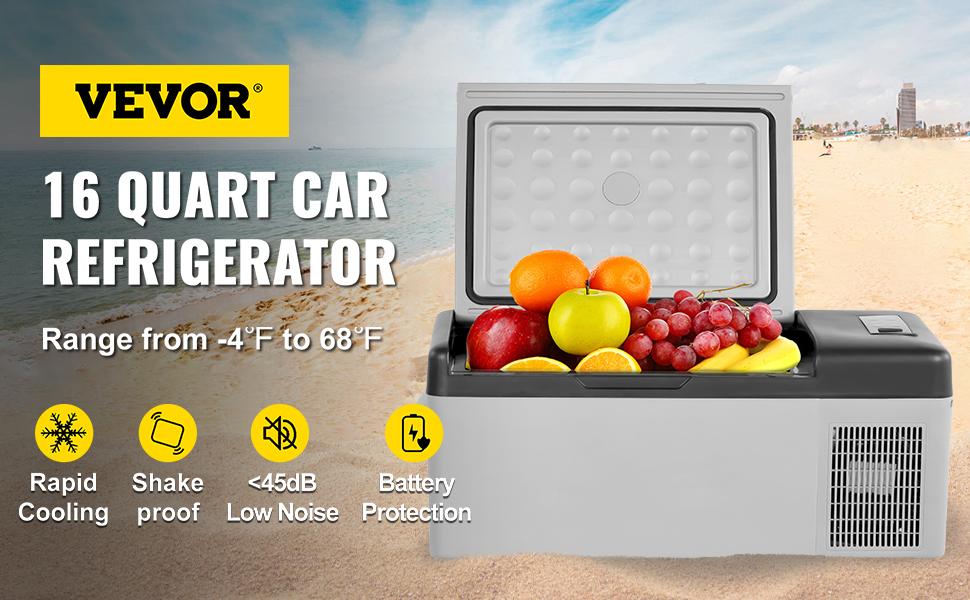 VEVOR 12 Volt Refrigerator with APP Control, TikTokShopBlackFriday, Portable Mini Car Fridge w/ -4℉-68℉ Cooling Range & 12/24V DC & 110-240V AC Electric Compressor Cooler For Camping, Road Trip, Travel, Outdoor and Home Use