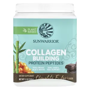 Sunwarrior Collagen Building Protein Peptides, Chocolate Fudge, 1.1 lb (500 g)