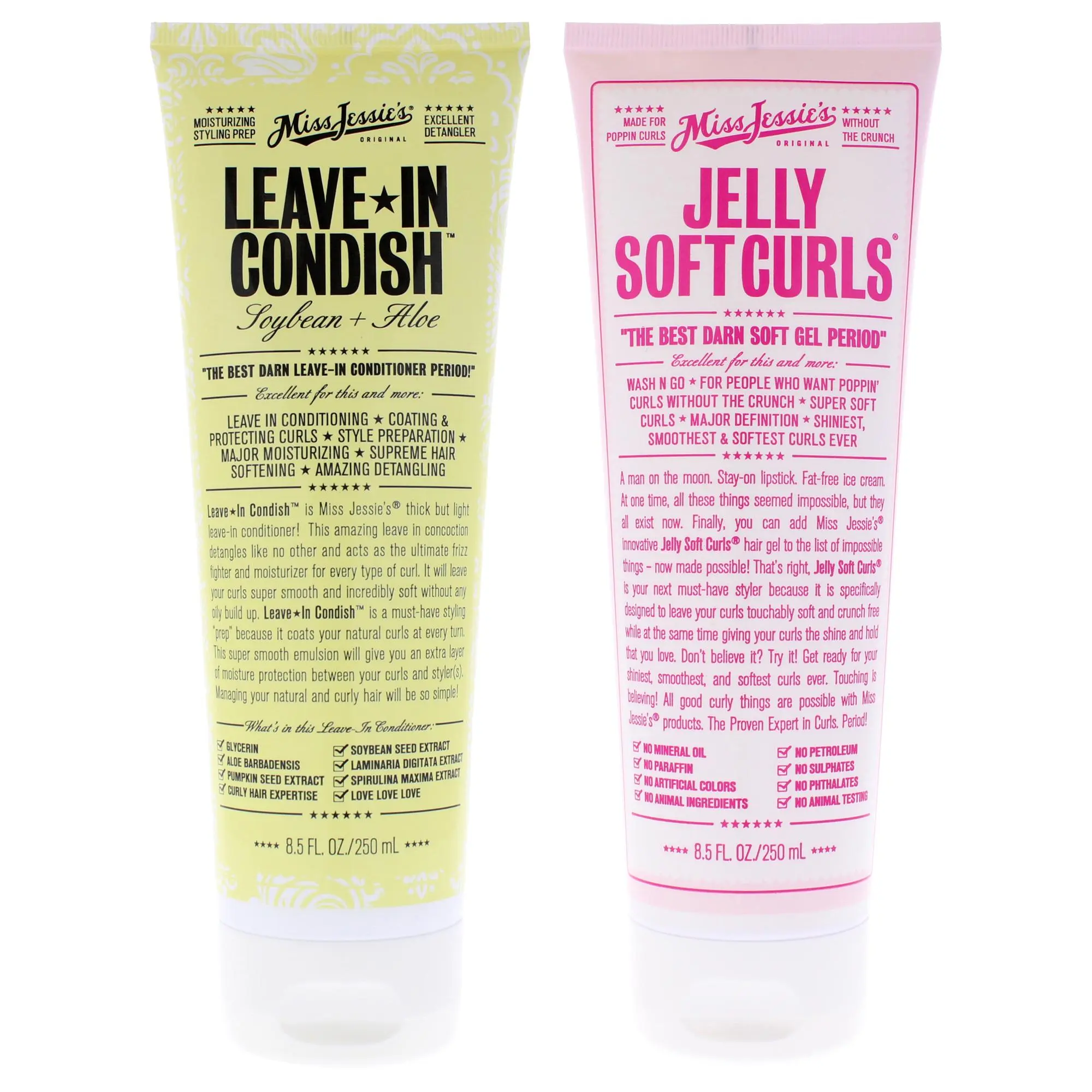 Miss Jessies Unisex Hair Care 2-Piece Kit Set - 8.5oz Leave-In Conditioner, 8.5oz Conditioning Gel, Two Piece Set, Apply Daily