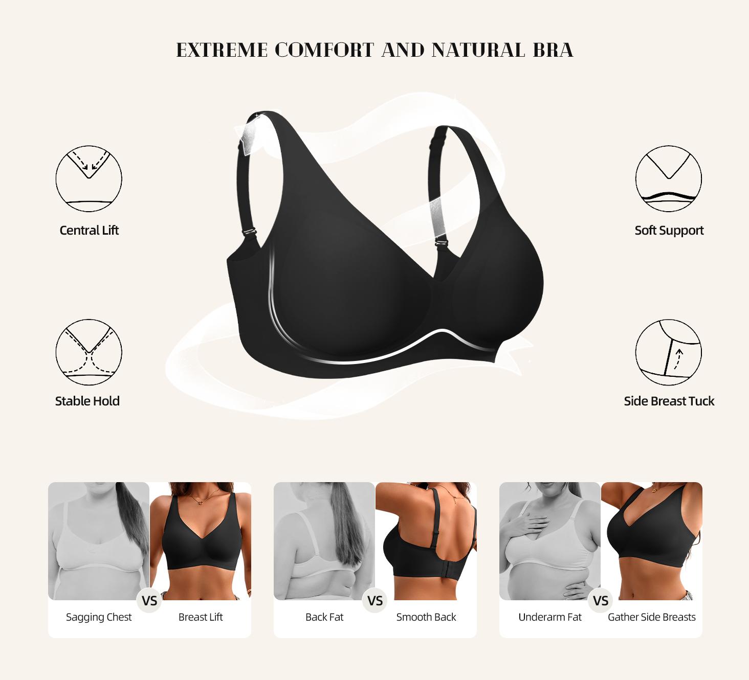 Women's Black jelly bras No Underwire T-Shirt bra Seamless Comfortable Soft Wireless Basic Bridal One Piece Minimalist Everyday Wear with Adjustable Straps Vneck Breathable push up bra Low V Neck Women's Black jelly bras No Underwire T-Shirt bra Seamless Comfortable Soft Wireless Basic Bridal One Piece Minimalist Everyday Wear with Adjustable Straps Vneck Breathable push up bra Low V Neck