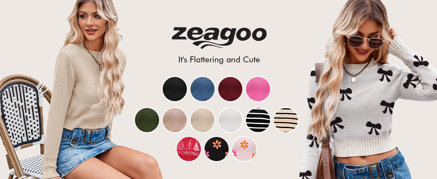 Women's Fall Crewneck Cropped Sweater Trendy Long Sleeve Ribbed Knit Pullover Jumper Tops