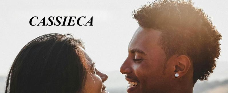 Cassieca 2 Pairs Stainless Steel Magnetic Stud Earrings for Men Women Non-piercing CZ 5-9MM CZ Hypoallergenic Crystal Jewellery earrings  lovers