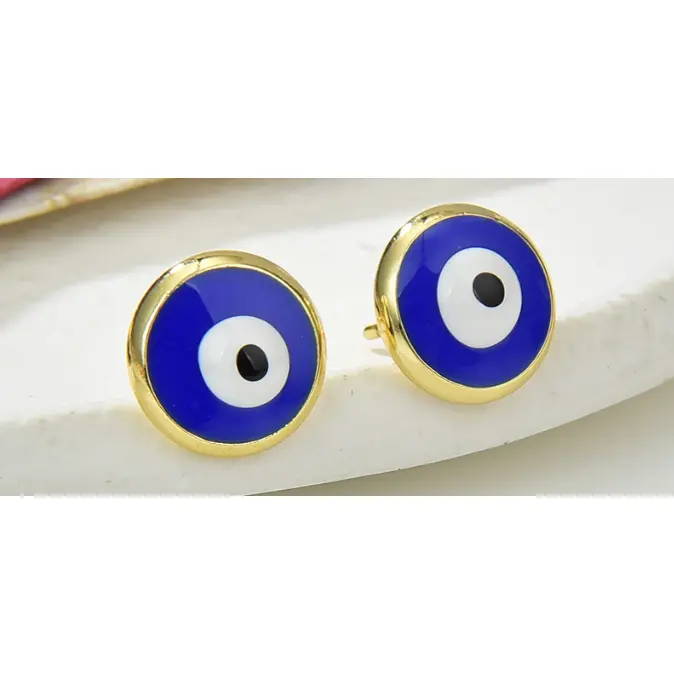 Lucky Eye Earrings-navy, lt blue, white