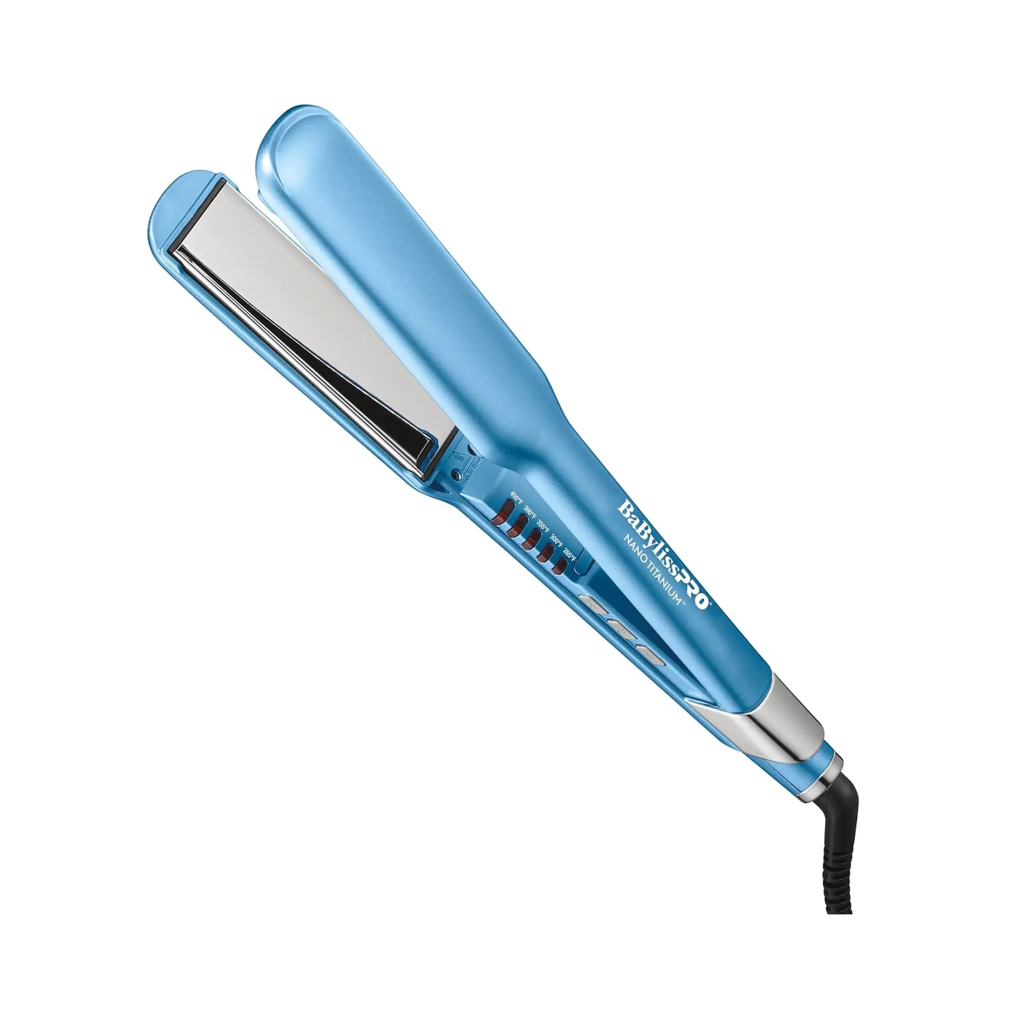 BaBylissPRO Nano Titanium 1.5" Ultra-Sleek Flat Iron Straightener with Floating Titanium Plates, Frizz Control, Adjustable Settings, Lightweight Design, for Home/Salon Use (Dry Hair First, All Hair, Item No. BNT131T)