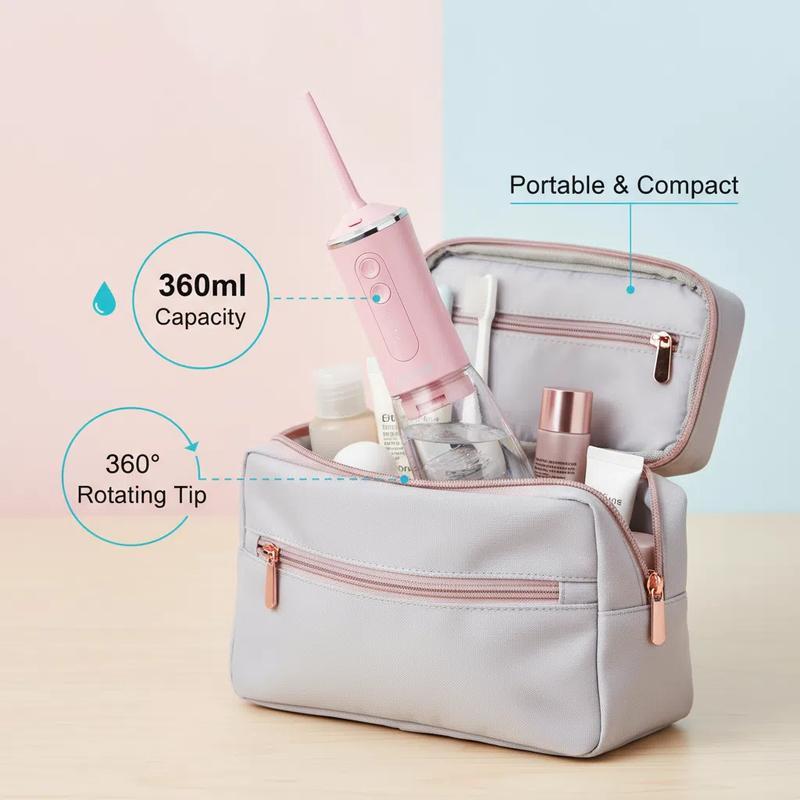 LINKEVAP 360ML Water Flosser for Teeth – Cordless Oral Irrigator with 4 Modes & 4 Tips, IPX7 Waterproof, Quiet Design, Portable Teeth Cleaner for Home & Travel
