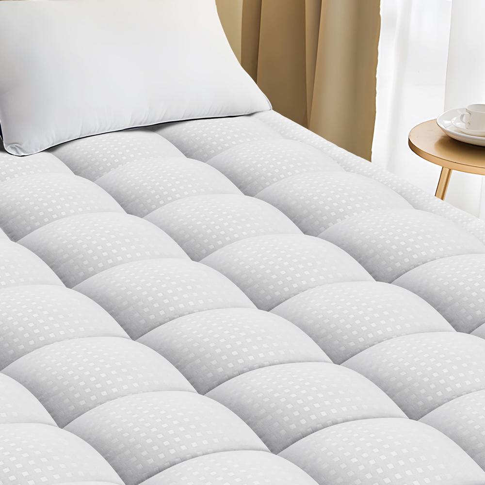 WeCharmer 500g Mattress Pad Quilted Mattress Protector - Breathable, Soft, Cool, Comfortable, 8-21 Inch Deep Pocket, Breathable Design