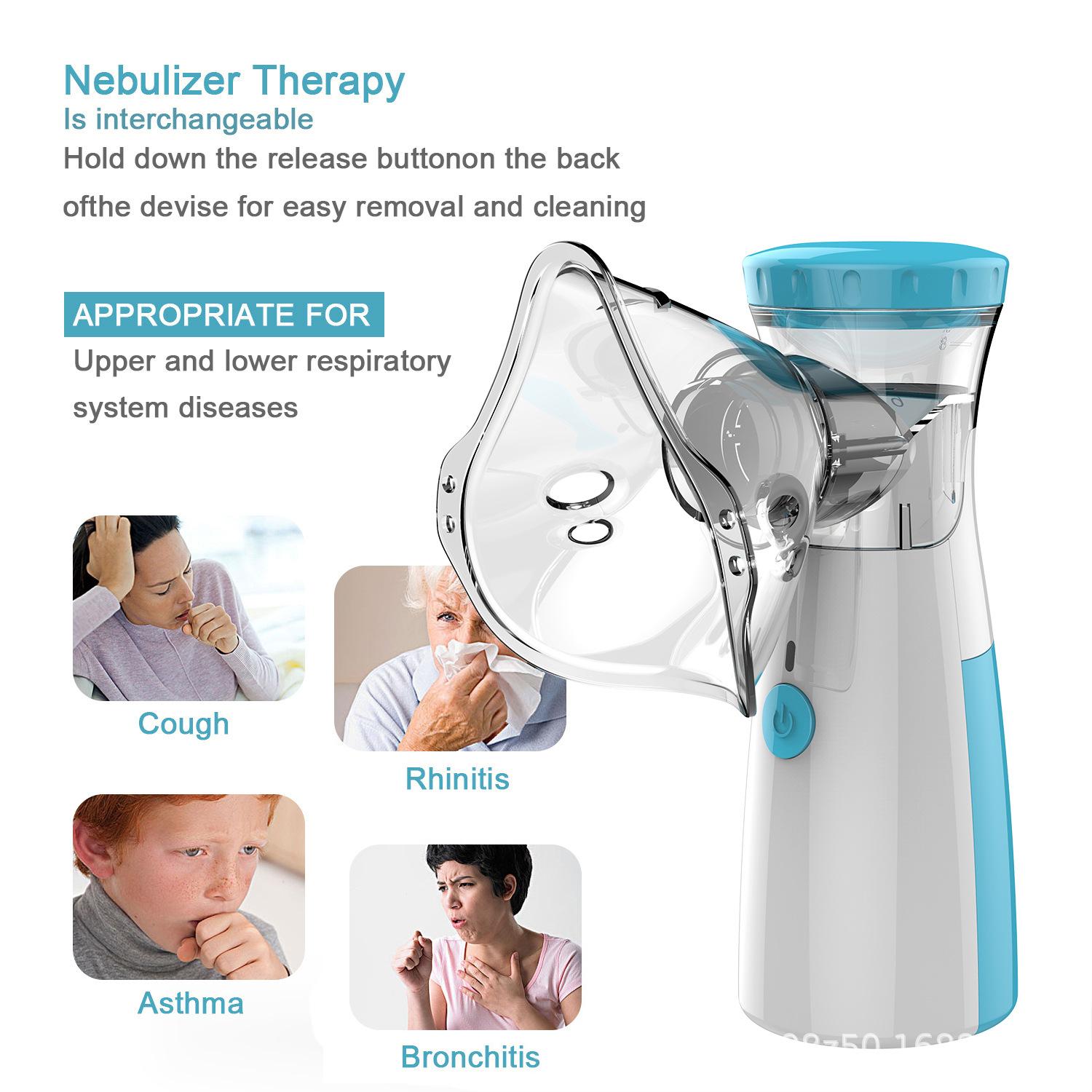 Portable Handheld Nebulizer  For Adults And Kids, two modes, suitable for breathing problems, Breathing Machine Nebulizer Inhaler Home Use Travel Friendly