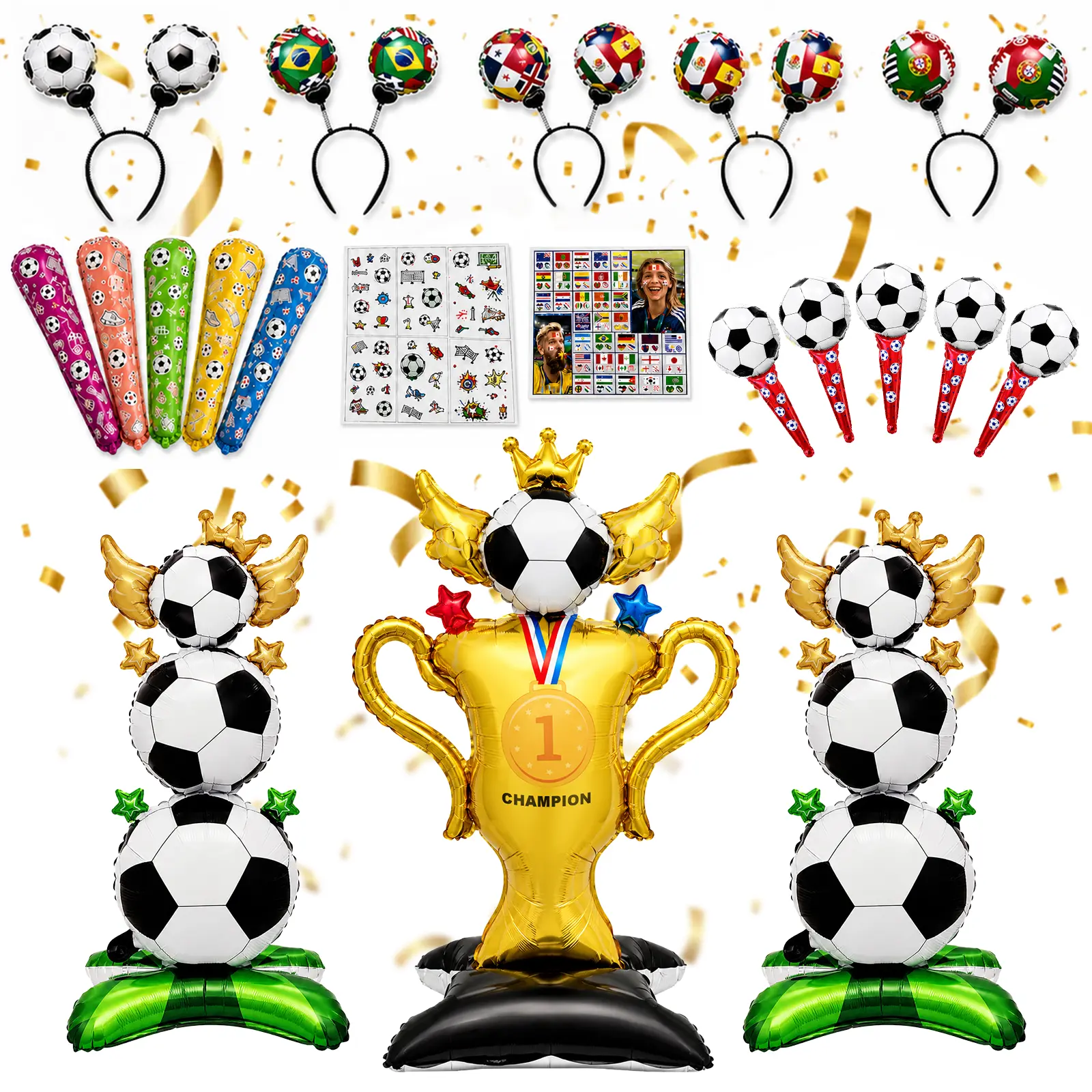 20Pcs World Soccer 2026 balloons Decorations for Game Day, 250 USA,4th of July Independence Day,World Tournament