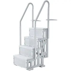 VEVOR Swimming Pool Ladder, 4-Step Double Handrails Stairs with Non-slip Heavy Duty Steps, Reliable 400 lbs Max Load Capacity, for 48-54 In Inground & Above-ground Pools of Any Decking Surface, Grey