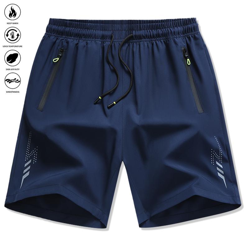 Quick-Dry Men's Fitness Shorts with Lightning Bolt Design - Breathable Lightweight Athletic Shorts for High Intensity Gym Training and Workout sessions