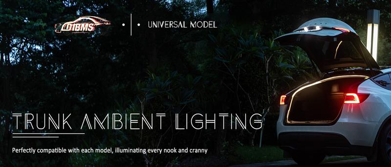 DIBMS 168inch Dynamic LED Car Trunk Light Strip White Magnetic Sensor Automatic Shut-Off Start-Up Function Decorative Ambient Lighting Strip,