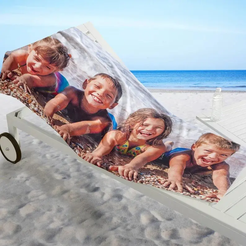 Personalized Family Microfiber Beach Towels - Custom 1 Photo-Print, Quick-Drying, Soft, Fluffy, Lightweight, Fade-Resistant, Available in 50x100, 75x150 & 150x200 cm Sizes for Summer Pool Use