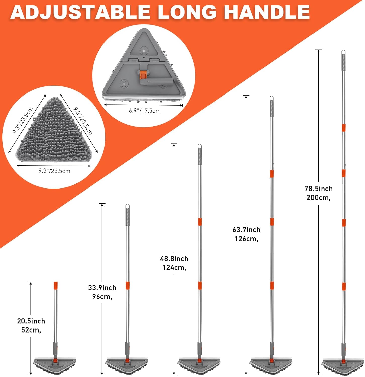 Wall Cleaner Mop with Long Handle 82 Inches, 3-in-1 Ceiling Duster with 6 Microfiber Chenille Pads, Baseboard Cleaner Tool with Squeegee, Mop for Wall Cleaning, Windows, Baseboards, Ceilings Wall Cleaner Mop with Long Handle 82 Inches, 3-in-1 Ceiling Duster with 6 Microfiber Chenille Pads, Baseboard Cleaner Tool with Squeegee, Mop for Wall Cleaning, Windows, Baseboards, Ceilings