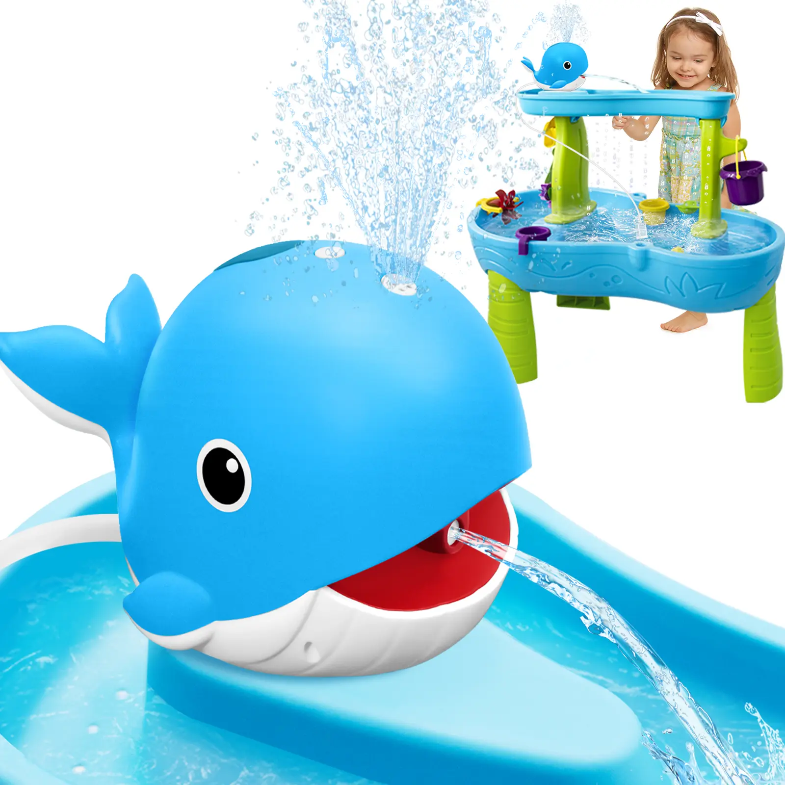 置物 Rippling waters Water Table Pump, Whale Rechargeable Water Pump for Water Table