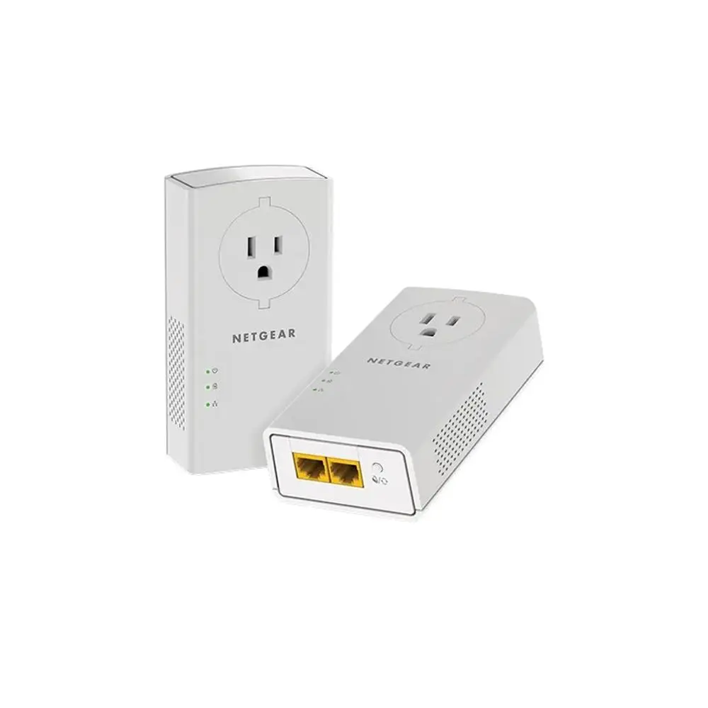 NETGEAR Powerline Extender Kit (2-Pack, White) - 2000Mbps Wall-Plug Device with Extra Wall Socket, 2 Extenders for Any Room to Extend Internet Access & Enable Broadband Reach