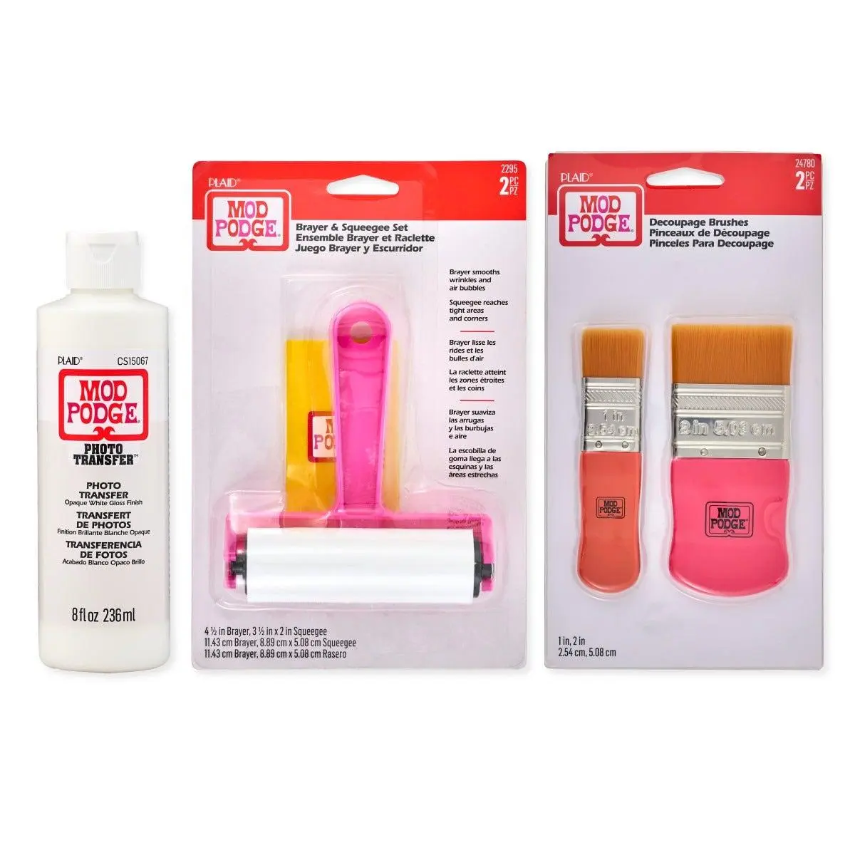 Mod Podge® 8 oz Water-Based Photo Transfer Kit - Home Supplies Arts and Crafts Tool for Crafters, Decals, Decoupage Fabric, Hard Surfaces, Easy Use, Smooth Finish, Simple Cleanup - PROMOMP15067, Easy Cleanup