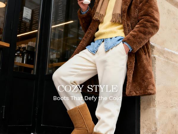 Bruno Marc Men's Winter Boots Cold Weather Outdoor Casual Warm Suede Faux Fur Lining Short Boots