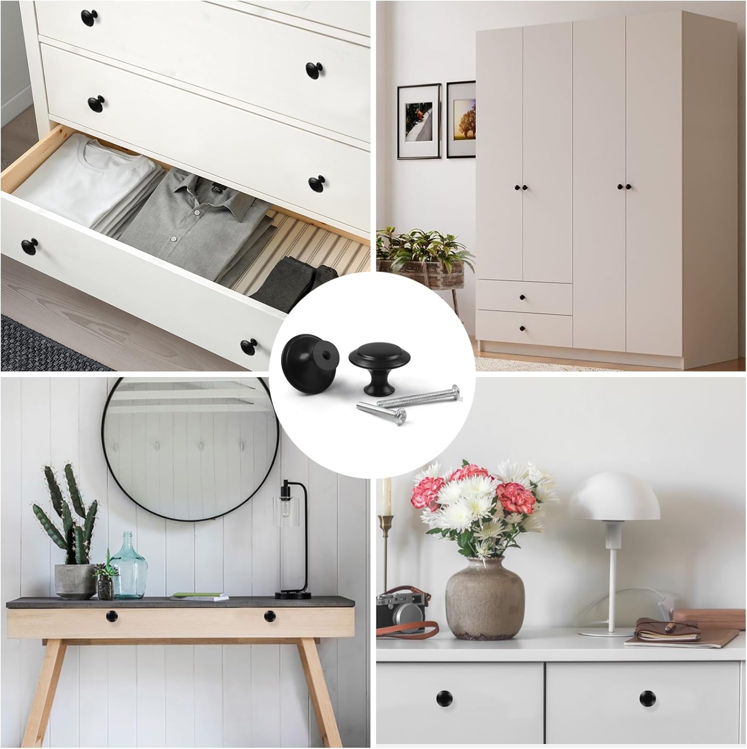 Romeda 18 Piece Drawer Hardware - Black 30mm Cabinet Knobs & Pulls for Dressers & Kitchens with Screw Romeda 18 Piece Drawer Hardware - Black 30mm Cabinet Knobs & Pulls for Dressers & Kitchens with Screw