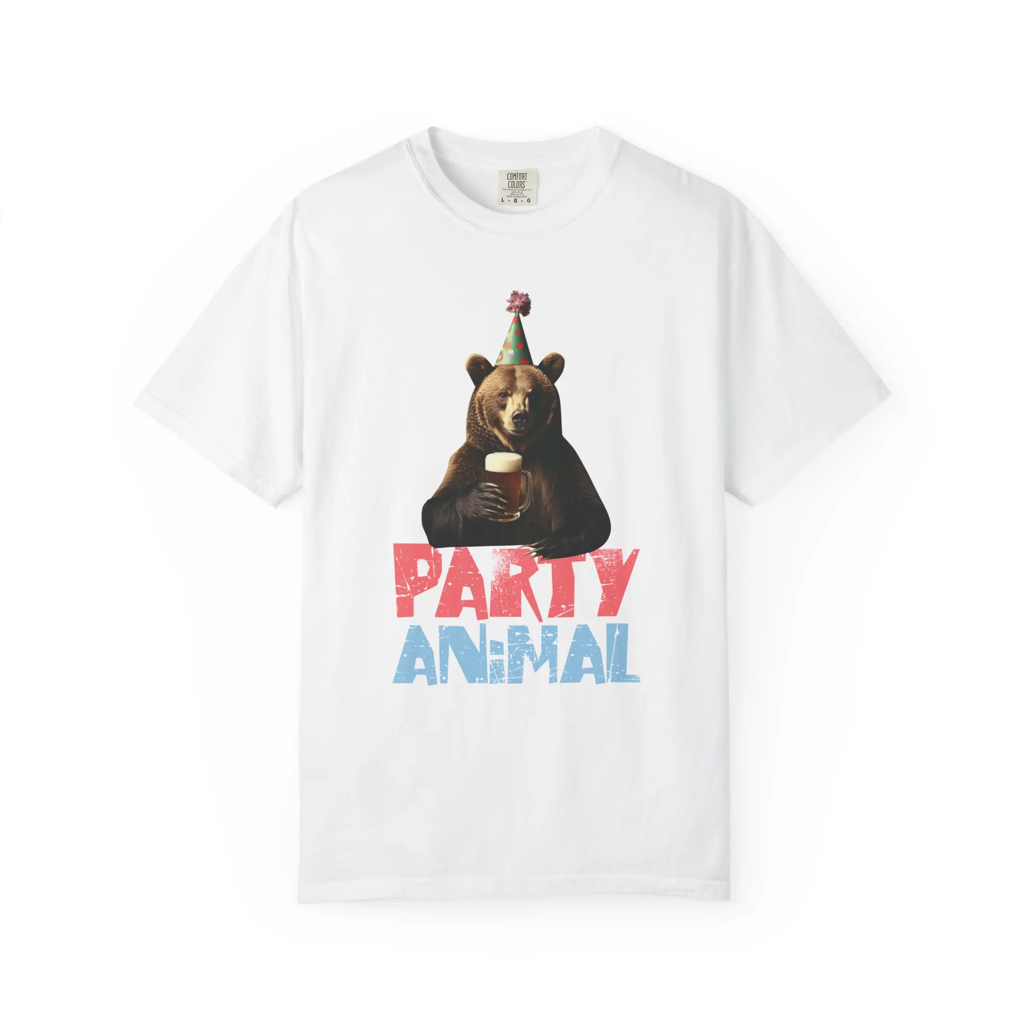 Party Animal Bear T-shirt | Bear Drinking Beer Graphic Tee