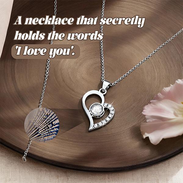 Preserved Red Real Rose with Heart I Love You Necklace, Eternal Flowers Rose Birthday Gifts for Women Her Mom Wife Girlfriend Grandma, Romantic Gifts for Mother's Day, Valentine's Day, Christmas, Birthday Anniversary