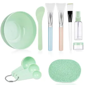 11 Piece Facial Mask Mixing Tool Kit – Bowl, Silicone Brush, Spatula, Spray & Puff for At-Home Skincare