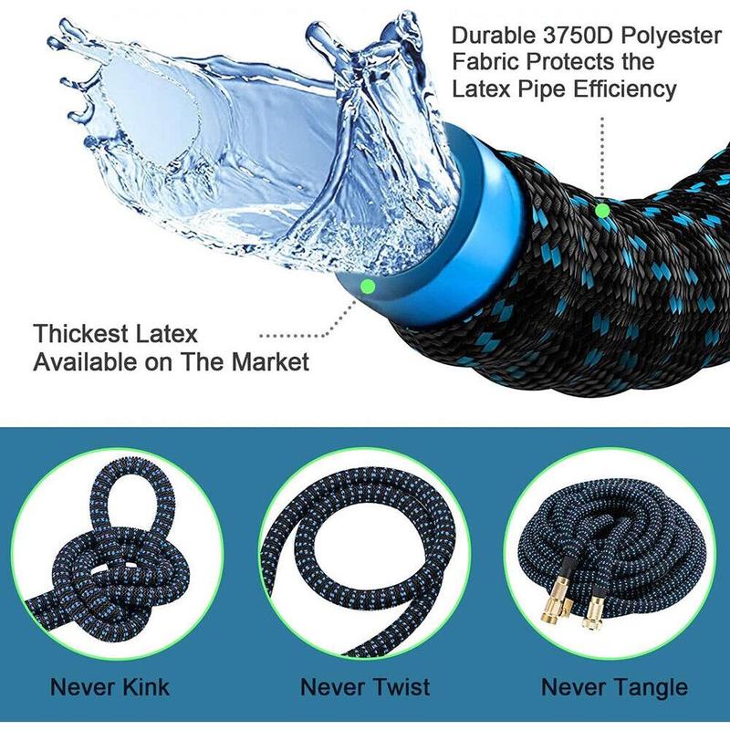 50ft & 100ft Expandable Water Hose with Spray Nozzle, Lightweight & Flexible Garden Hose, Durable & Kink-Free Design for Easy Watering and Cleaning Portable