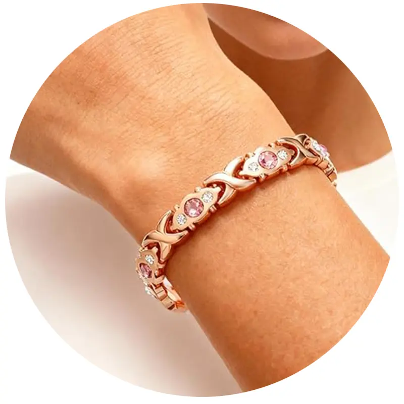 Energy magnet bracelet Pure Copper Bracelets for Women adjustable ladies' wristband Ultra Strength Magnetic Therapy Bracelet for Pain Relief with Neodymium Magnets & Sparkling Cubic Zirconia, Adjustable, Infinite Clover Jewelry gift for mother mom wift
