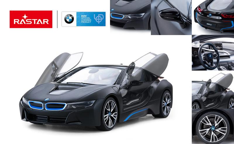 Remote Control Car, 1:14 BMW i8 Radio Remote Control Racing RC Toy Car Model Vehicle, Open Doors by RC, MattBlack.