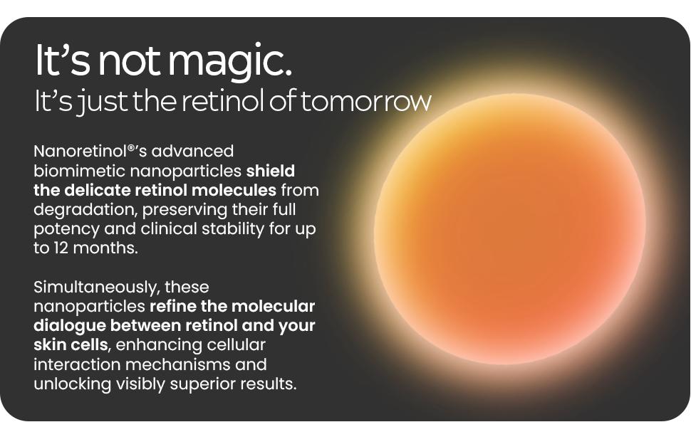 NANORETINOL, the 232% more Effective Retinol Serum for Face, Eye Contour & Neck - Clinically Proven - Encapsulated Nano Retinol in Biomimetic Nanoparticles - Anti-Aging & Dark Spot Remover, Skincare Repair Cream for Night