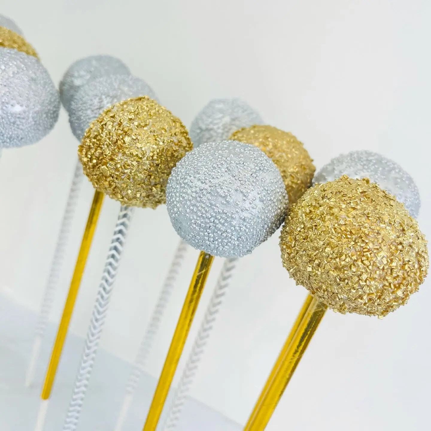 Sparkly Gold & Silver Cake Pops