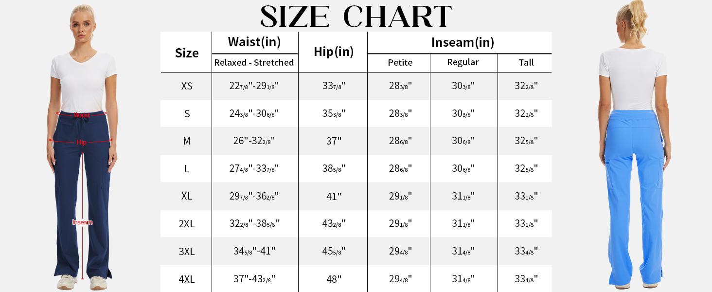Kecols Yoga Scrub Pants Women High-Rise Straight Leg Uniform Cargo Bottom with Yoga Waistband,5 Pockets&4-Way Stretch SpringStatements