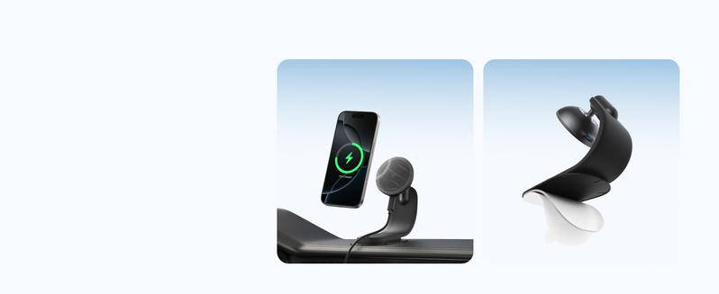 Anker Nano Wireless Car Charger, 360° Adjustable Magnetic Car Charger with Detachable Pad, 15W Qi2 Certified Fast Charging with Alloy Bracket, For iPhone 16/15/14/13/12 Series (Adapter Included)